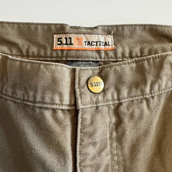 5.11 Tactical Cotton Canvas Cargo Pant Mens 36x34 Tundra Brown - Picture 4 of 13